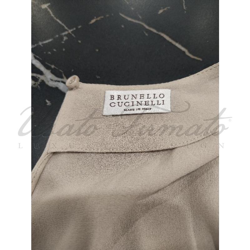 VESTITO DONNA BRUNELLO CUCINELLI BEIGE  | Mercatino dell'Usato Roma parioli 4