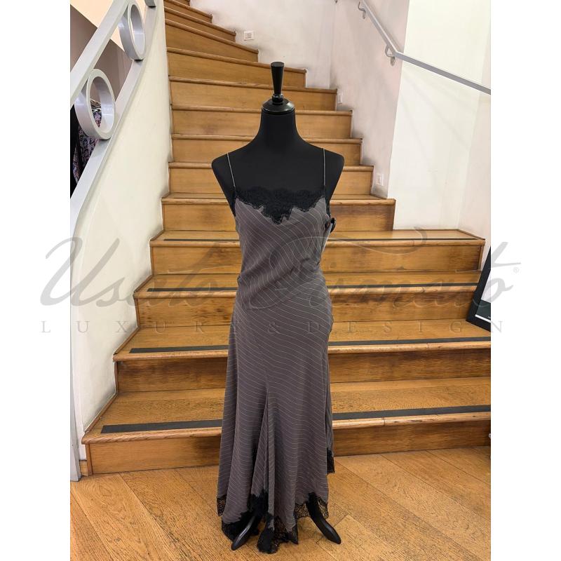 VESTITO DONNA DIANA VON FUSTEMBERG SETA GRIGIO TG S | Mercatino dell'Usato Roma parioli 1