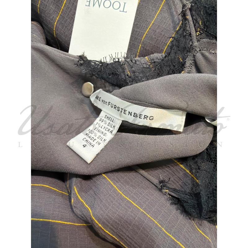 VESTITO DONNA DIANA VON FUSTEMBERG SETA GRIGIO TG S | Mercatino dell'Usato Roma parioli 4