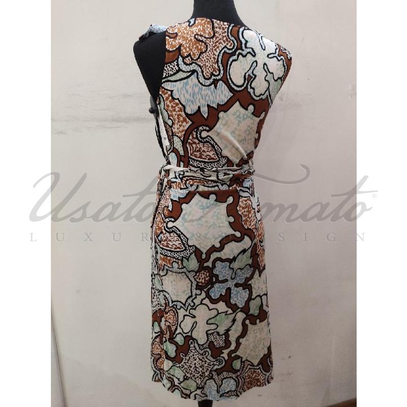 VESTITO DONNA DIANE VON FURSTENBERG BEIGE FANTASIA TG. 6 | Mercatino dell'Usato Roma parioli 2