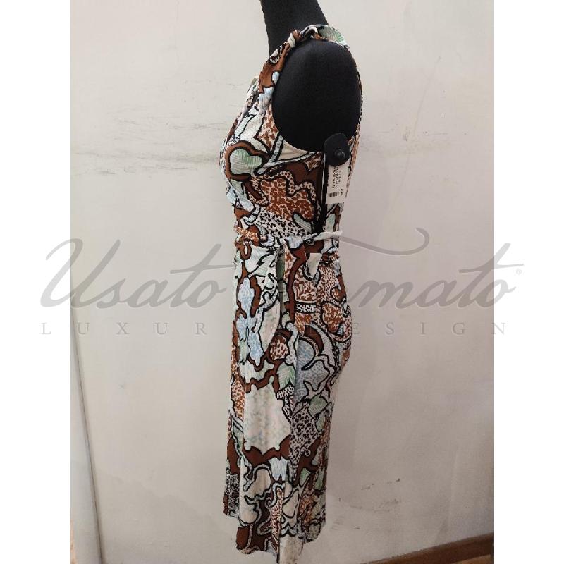 VESTITO DONNA DIANE VON FURSTENBERG BEIGE FANTASIA TG. 6 | Mercatino dell'Usato Roma parioli 3