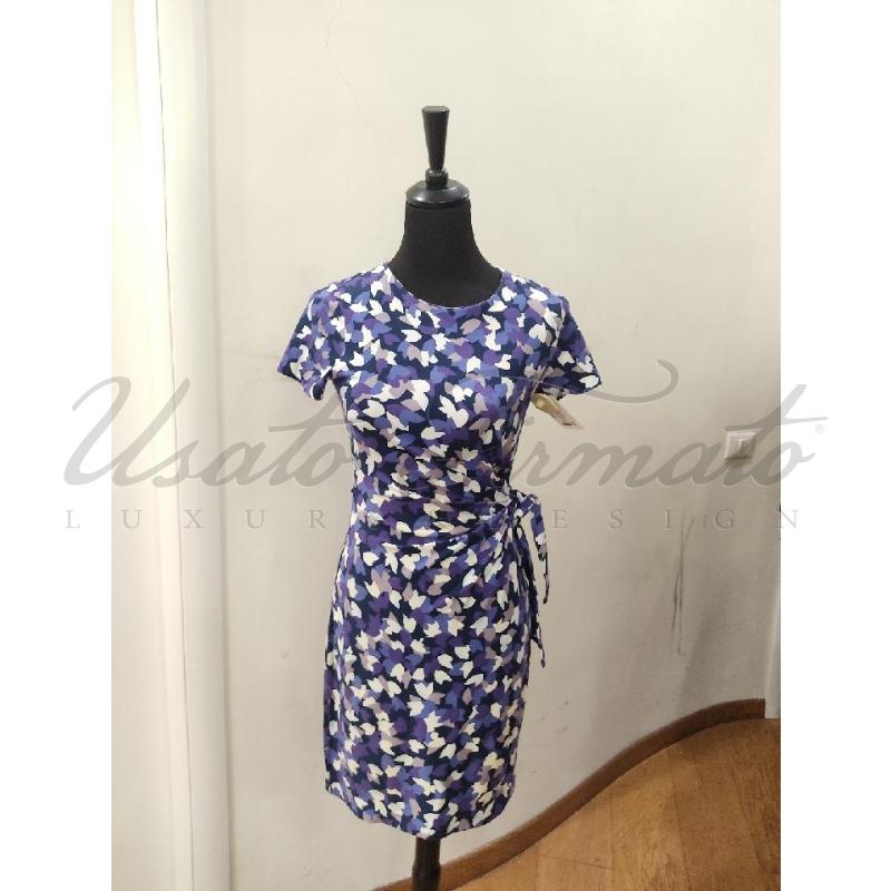 VESTITO DONNA DIANE VON FURSTENBERG BLU FANTASIA TG. 4 | Mercatino dell'Usato Roma parioli 1