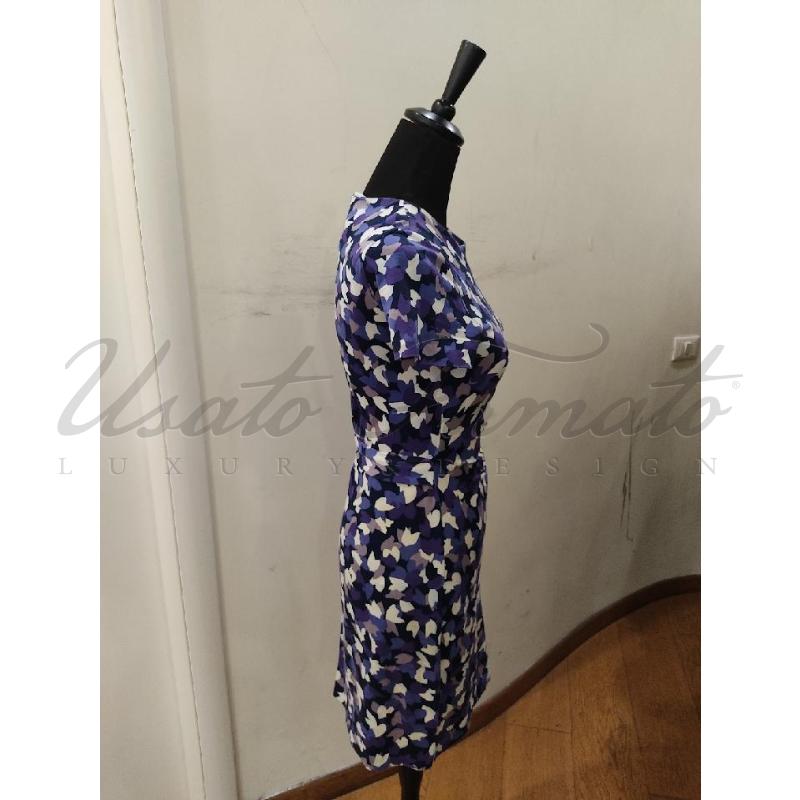 VESTITO DONNA DIANE VON FURSTENBERG BLU FANTASIA TG. 4 | Mercatino dell'Usato Roma parioli 2
