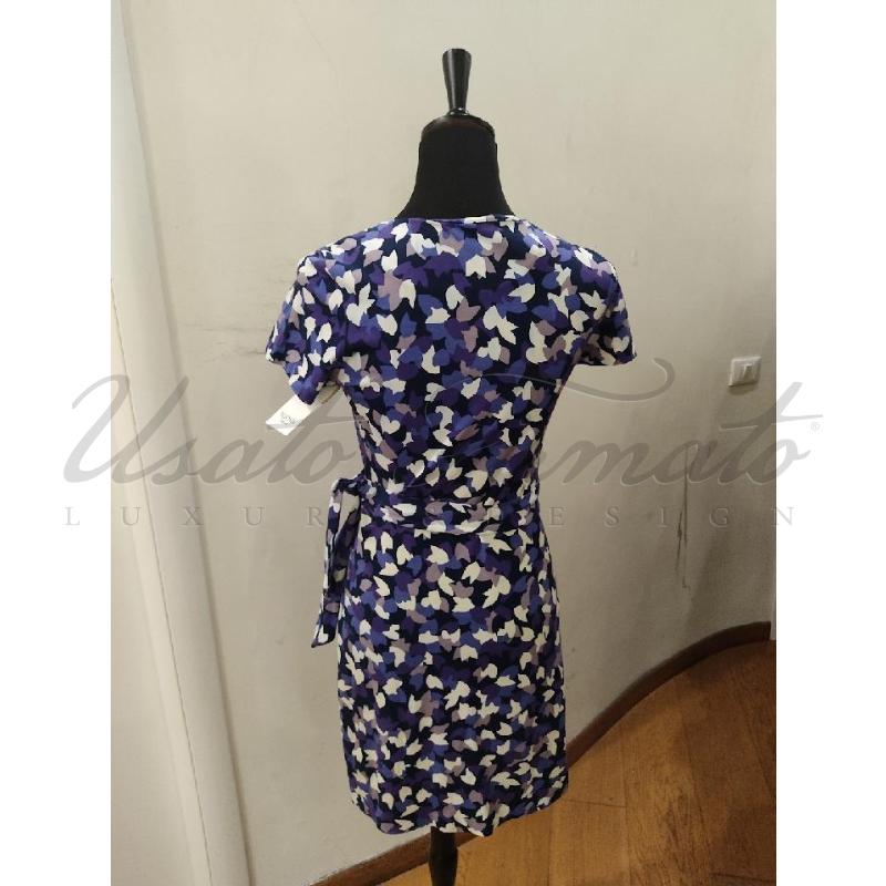 VESTITO DONNA DIANE VON FURSTENBERG BLU FANTASIA TG. 4 | Mercatino dell'Usato Roma parioli 3