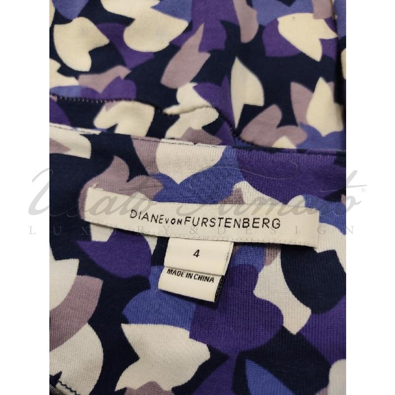 VESTITO DONNA DIANE VON FURSTENBERG BLU FANTASIA TG. 4 | Mercatino dell'Usato Roma parioli 4