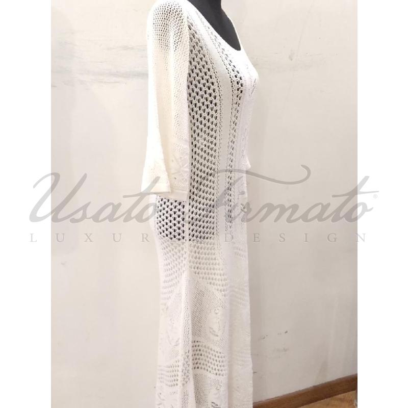 VESTITO DONNA ELISABETTA FRANCHI BIANCO RICAMATO TG. 40 | Mercatino dell'Usato Roma parioli 2