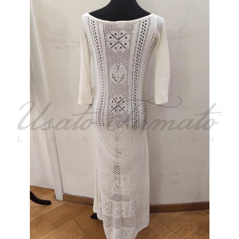 VESTITO DONNA ELISABETTA FRANCHI BIANCO RICAMATO TG. 40 | Mercatino dell'Usato Roma parioli 3