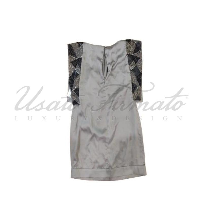 VESTITO DONNA ELISABETTA FRANCHI GRIGIO PERLINE TG 40 | Mercatino dell'Usato Roma parioli 2