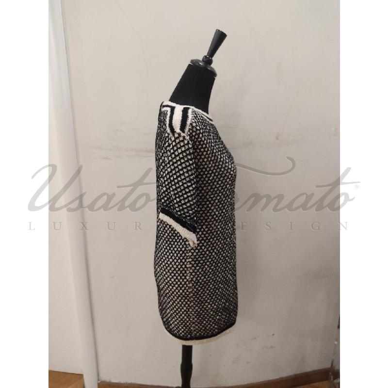 VESTITO DONNA ELISABETTA FRANCHI NERO BIANCO TG. 42 | Mercatino dell'Usato Roma parioli 2