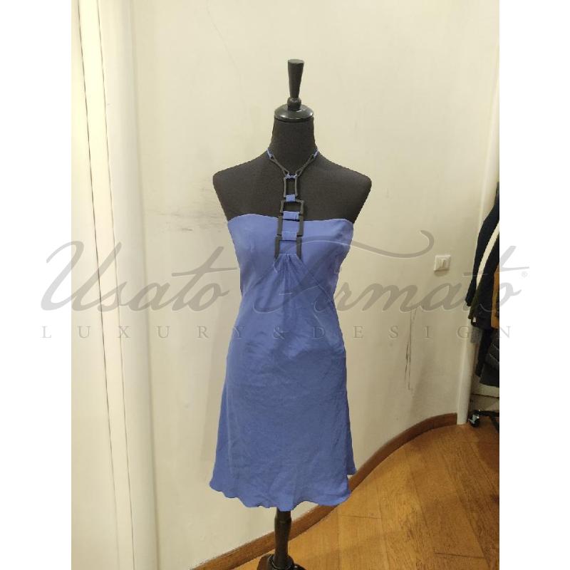 VESTITO DONNA EMPORIO ARMANI VIOLA SETA TG. 42 | Mercatino dell'Usato Roma parioli 1