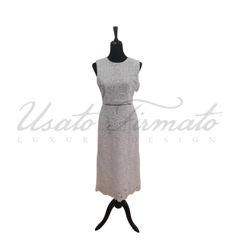 VESTITO DONNA ERMANNO FIRENZE BIANCO RICAMATO TG. 42 | Mercatino dell'Usato Roma parioli 1