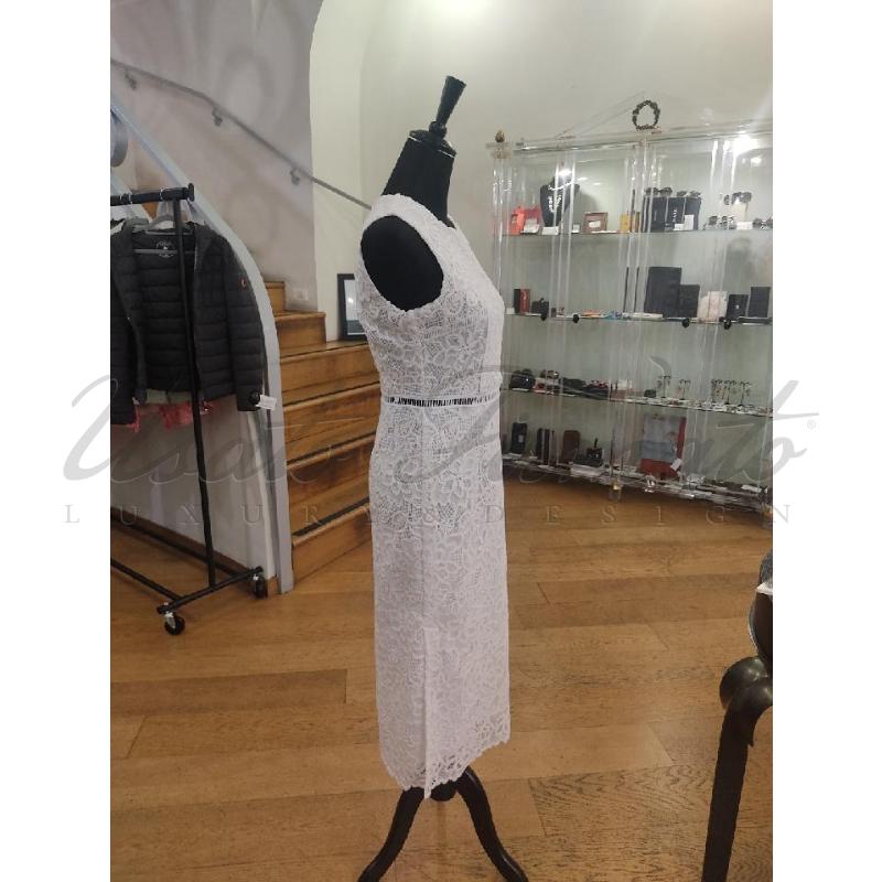 VESTITO DONNA ERMANNO FIRENZE BIANCO RICAMATO TG. 42 | Mercatino dell'Usato Roma parioli 2