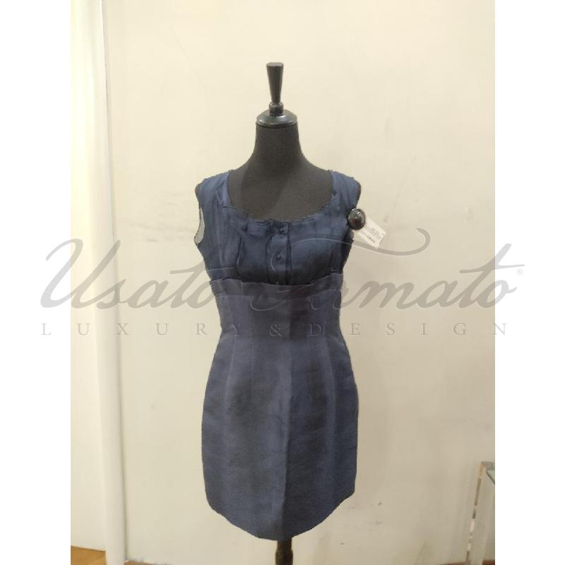 VESTITO DONNA ERMANNO SCERVINO BLU SETA TG 44 | Mercatino dell'Usato Roma parioli 1