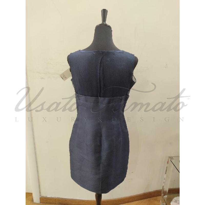 VESTITO DONNA ERMANNO SCERVINO BLU SETA TG 44 | Mercatino dell'Usato Roma parioli 3