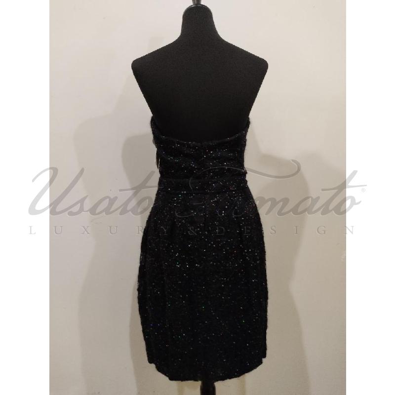 VESTITO DONNA ERMANNO SCERVINO NERO PAILLETTES TG. 42 | Mercatino dell'Usato Roma parioli 3