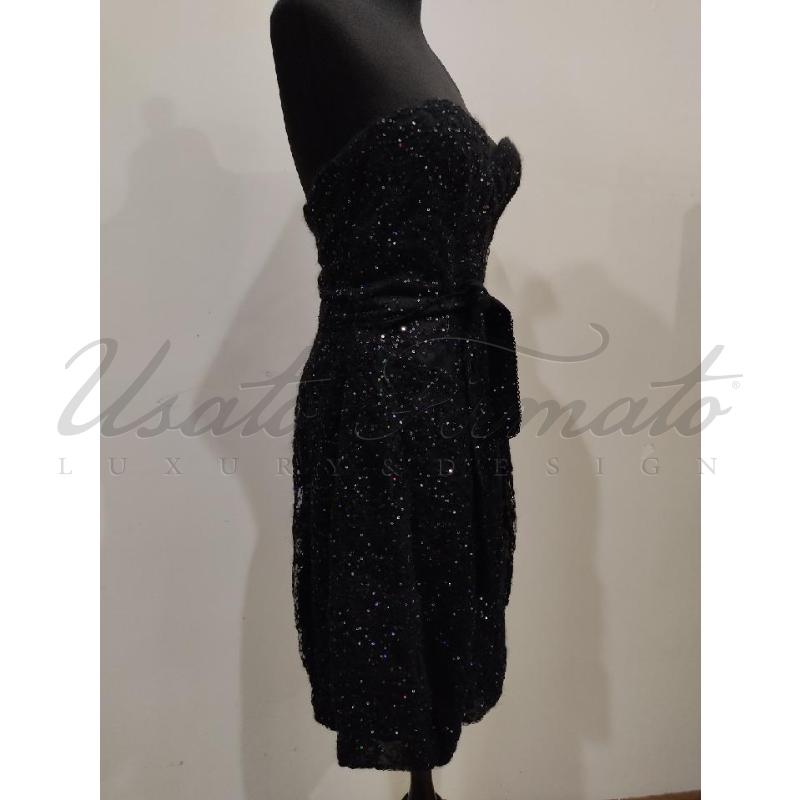 VESTITO DONNA ERMANNO SCERVINO NERO PAILLETTES TG. 42 | Mercatino dell'Usato Roma parioli 4