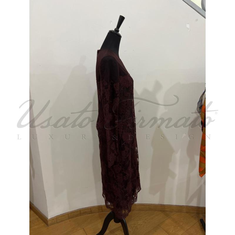 VESTITO DONNA ERMANNO SCERVINO PIZZO MARRONE TG 42 | Mercatino dell'Usato Roma parioli 2