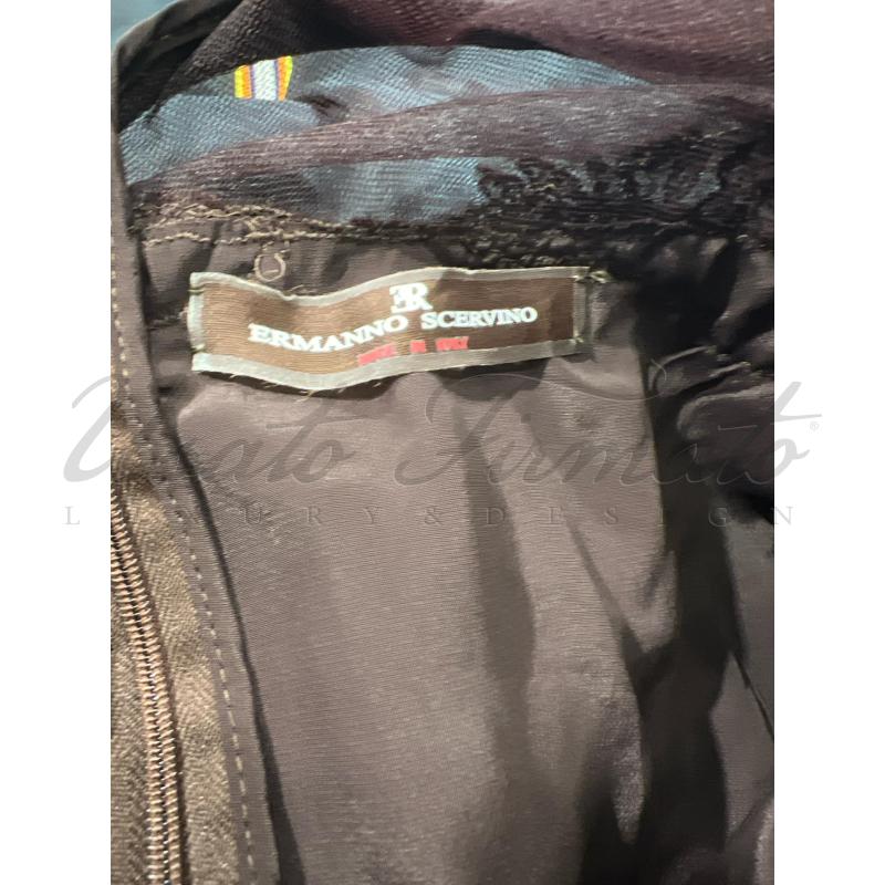 VESTITO DONNA ERMANNO SCERVINO PIZZO MARRONE TG 42 | Mercatino dell'Usato Roma parioli 4