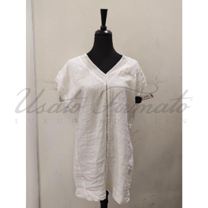 VESTITO DONNA ESCADA BIANCO LINO TG 34 | Mercatino dell'Usato Roma parioli 1