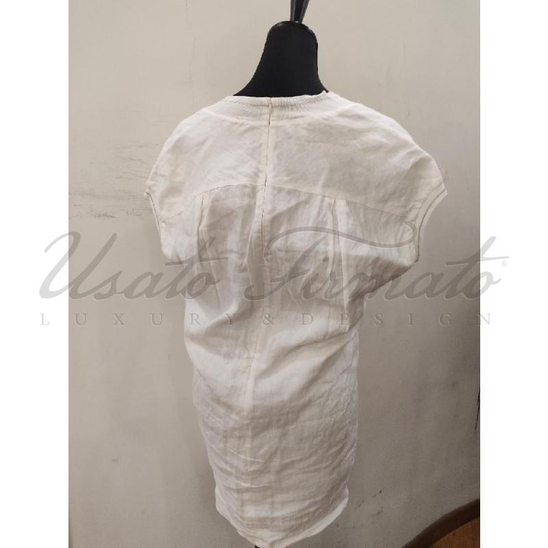 VESTITO DONNA ESCADA BIANCO LINO TG 34 | Mercatino dell'Usato Roma parioli 3