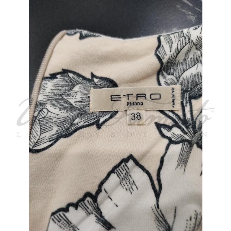 VESTITO DONNA ETRO BEIGE FIORI TG S | Mercatino dell'Usato Roma parioli 4