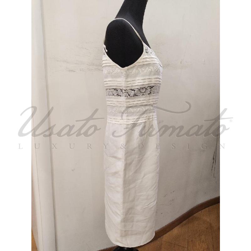 VESTITO DONNA GAI MATTIOLO BIANCO RICAMI TG 44 | Mercatino dell'Usato Roma parioli 2