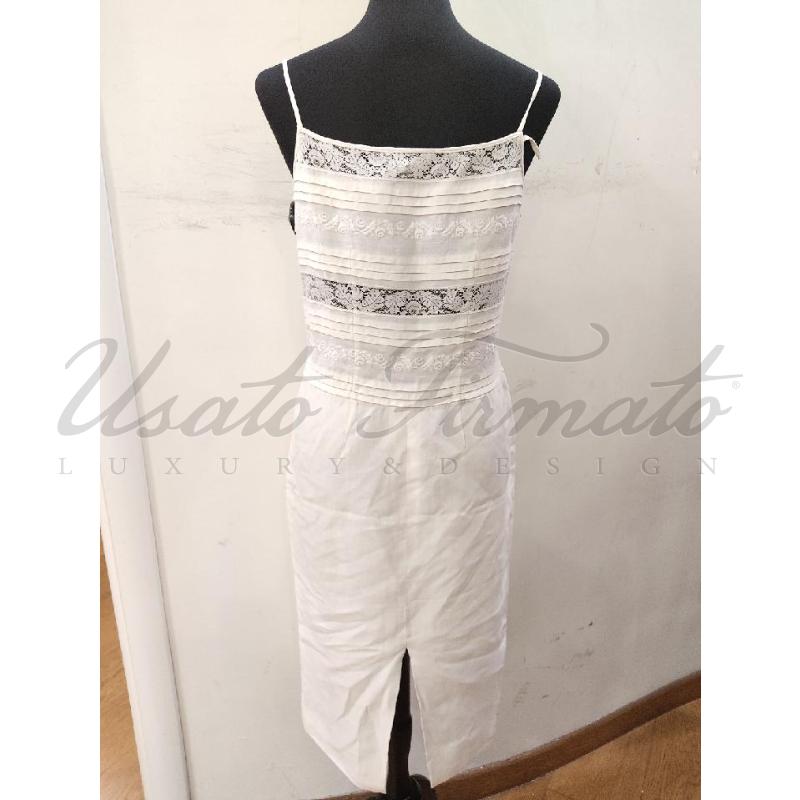 VESTITO DONNA GAI MATTIOLO BIANCO RICAMI TG 44 | Mercatino dell'Usato Roma parioli 3