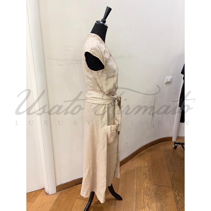 VESTITO DONNA GRAN SASSO LINO BEIGE TG S7M | Mercatino dell'Usato Roma parioli 2