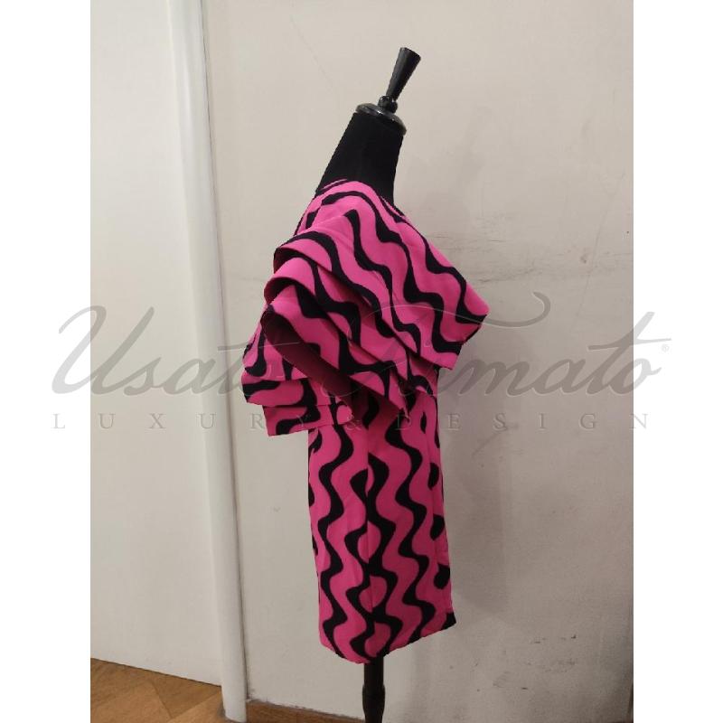 VESTITO DONNA JIJIL FUCSIA DISEGNI NERI TG. 42 | Mercatino dell'Usato Roma parioli 2