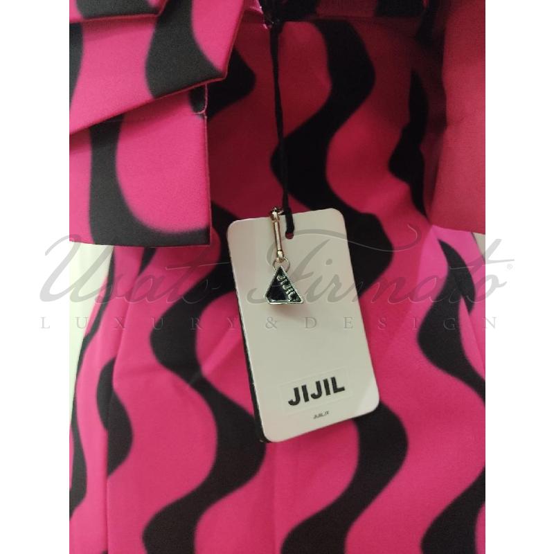 VESTITO DONNA JIJIL FUCSIA DISEGNI NERI TG. 42 | Mercatino dell'Usato Roma parioli 4