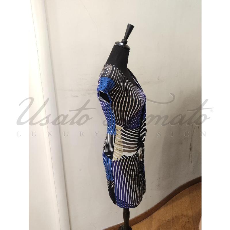 VESTITO DONNA JUST CAVALLI RIGHE NERO BLU TG 42 | Mercatino dell'Usato Roma parioli 2