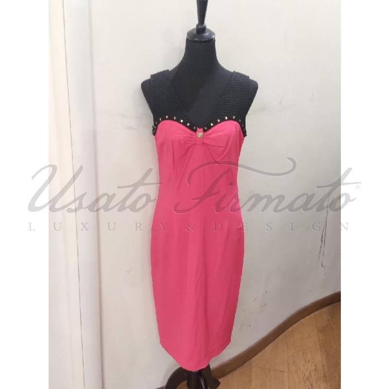 VESTITO DONNA JUST CAVALLI ROSA NERO TG 44 | Mercatino dell'Usato Roma parioli 1