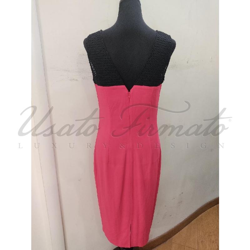VESTITO DONNA JUST CAVALLI ROSA NERO TG 44 | Mercatino dell'Usato Roma parioli 3