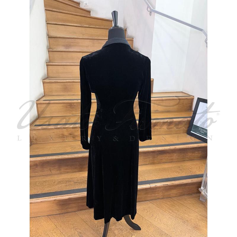VESTITO DONNA LAURA ASHLEY NERO VELLU BOTTONI TG 34 | Mercatino dell'Usato Roma parioli 3