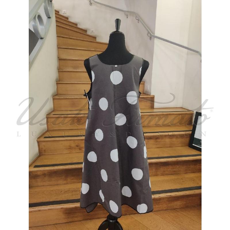 VESTITO DONNA LIVIANA CONTI GRIGIO POIS GRANDI TG. 46 | Mercatino dell'Usato Roma parioli 3