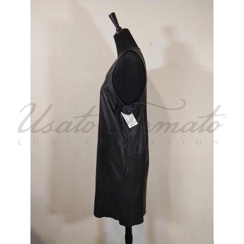 VESTITO DONNA LIVIANA CONTI NERO 100% PELLE TG. 44 | Mercatino dell'Usato Roma parioli 2