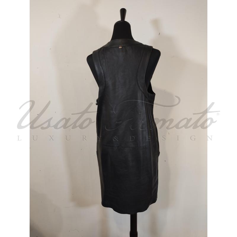 VESTITO DONNA LIVIANA CONTI NERO 100% PELLE TG. 44 | Mercatino dell'Usato Roma parioli 3