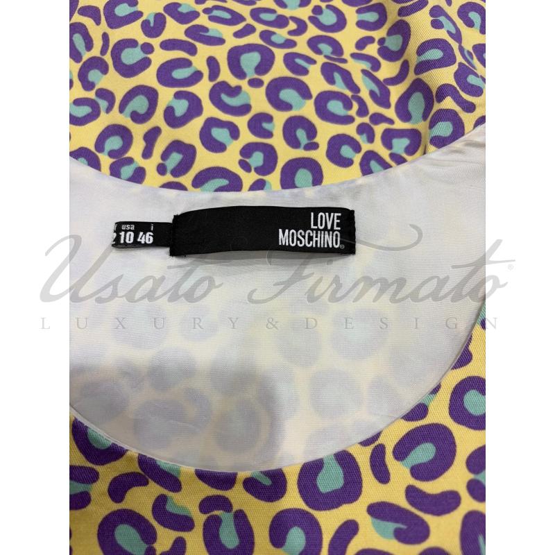 VESTITO DONNA LOVE MOSCHINO MACULATO BEIGE VERDE TG 46 | Mercatino dell'Usato Roma parioli 4