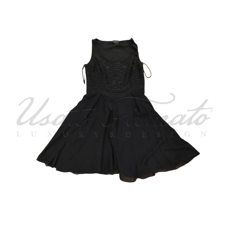 VESTITO DONNA LUISA SPAGNOLI NERO PELINE SETA TG. 46 | Mercatino dell'Usato Roma parioli 1