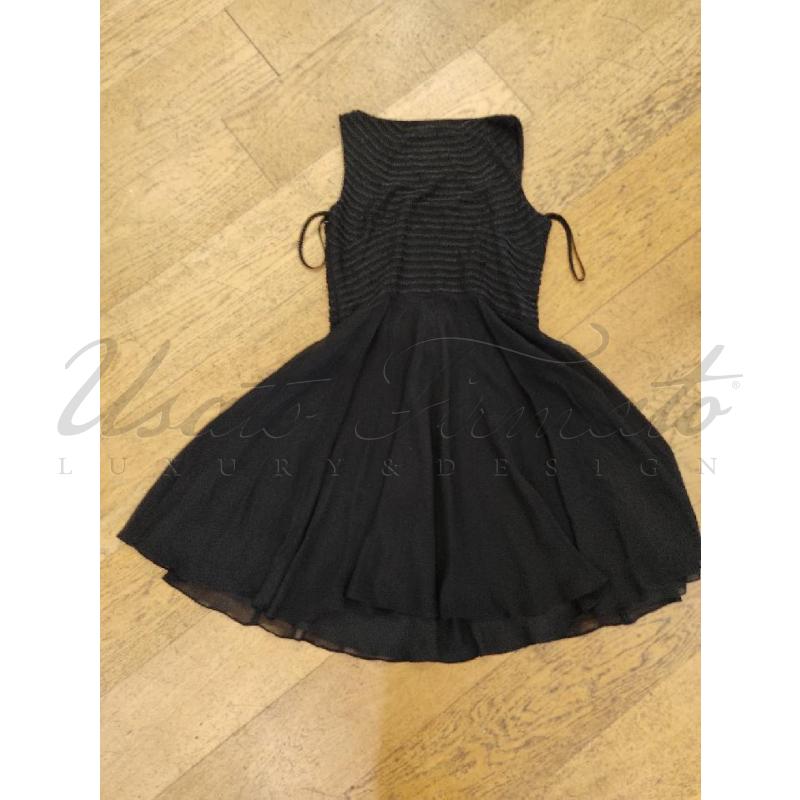 VESTITO DONNA LUISA SPAGNOLI NERO PELINE SETA TG. 46 | Mercatino dell'Usato Roma parioli 2