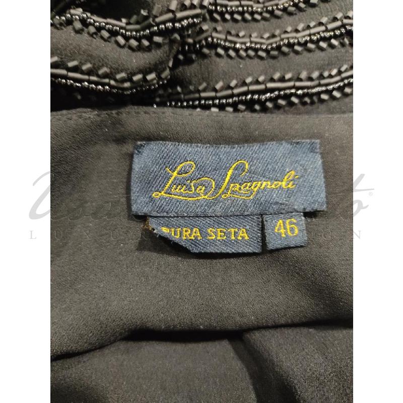 VESTITO DONNA LUISA SPAGNOLI NERO PELINE SETA TG. 46 | Mercatino dell'Usato Roma parioli 3
