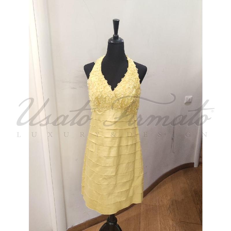 VESTITO DONNA LUISA SPAGNOLI PURE SETA GIALA TG 44 | Mercatino dell'Usato Roma parioli 1