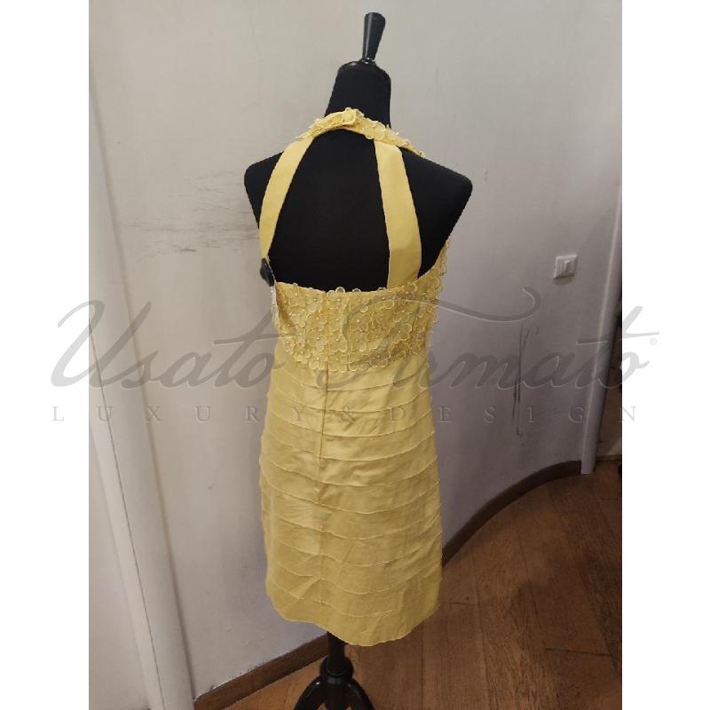 VESTITO DONNA LUISA SPAGNOLI PURE SETA GIALA TG 44 | Mercatino dell'Usato Roma parioli 3
