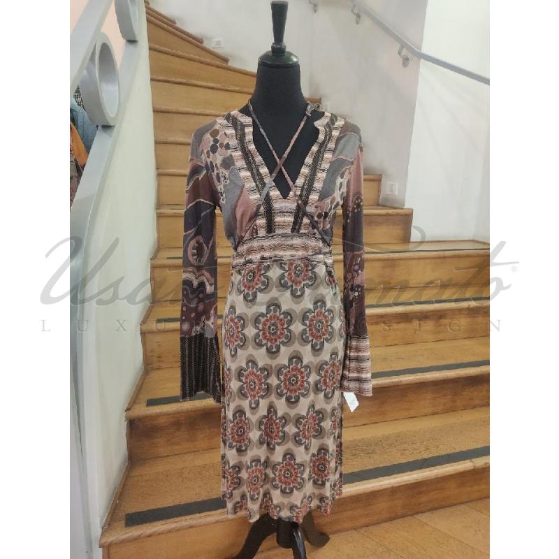 VESTITO DONNA MALIPARMI MARRONE TG 42 | Mercatino dell'Usato Roma parioli 1