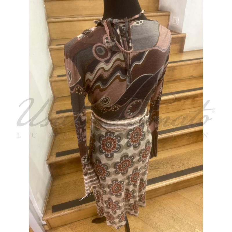 VESTITO DONNA MALIPARMI MARRONE TG 42 | Mercatino dell'Usato Roma parioli 3
