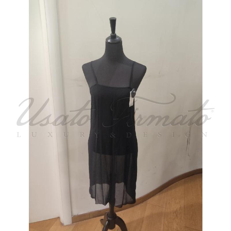 VESTITO DONNA MARIELLA BURANI NERO TRASPARENTE TG. 46 | Mercatino dell'Usato Roma parioli 1