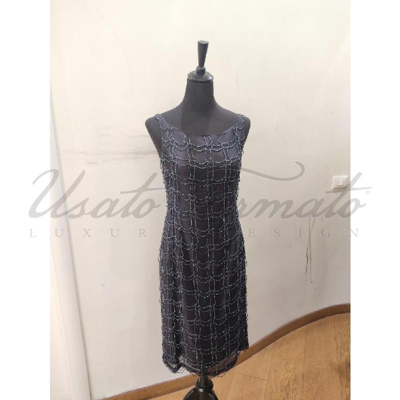 VESTITO DONNA MAXMARA BLU STRASS RETE TG 42 | Mercatino dell'Usato Roma parioli 1