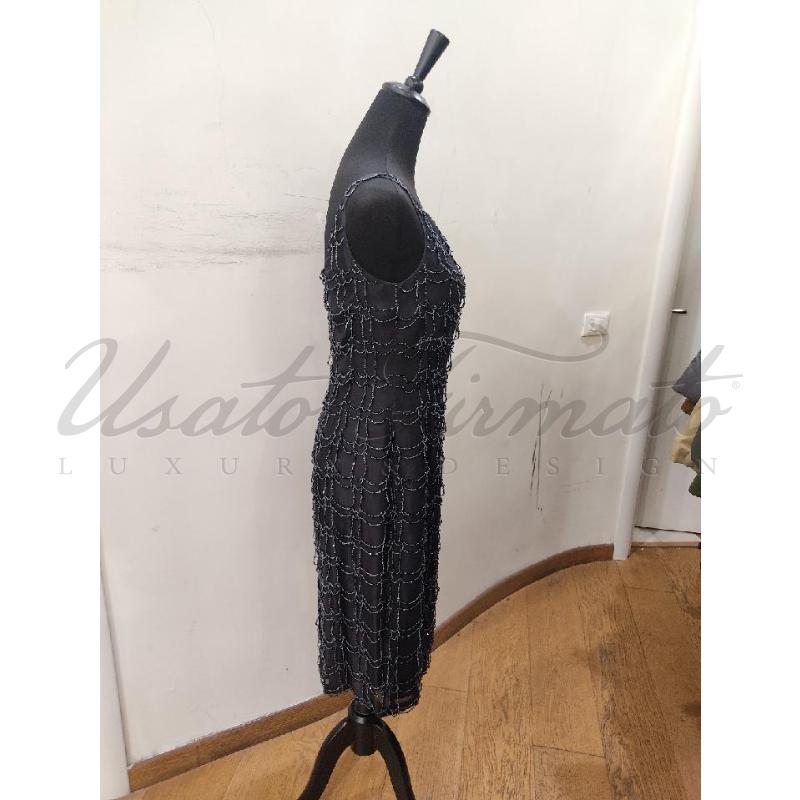 VESTITO DONNA MAXMARA BLU STRASS RETE TG 42 | Mercatino dell'Usato Roma parioli 2