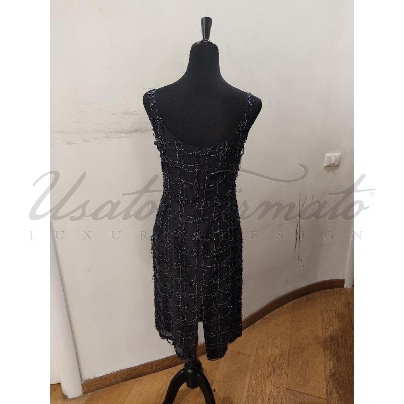 VESTITO DONNA MAXMARA BLU STRASS RETE TG 42 | Mercatino dell'Usato Roma parioli 3