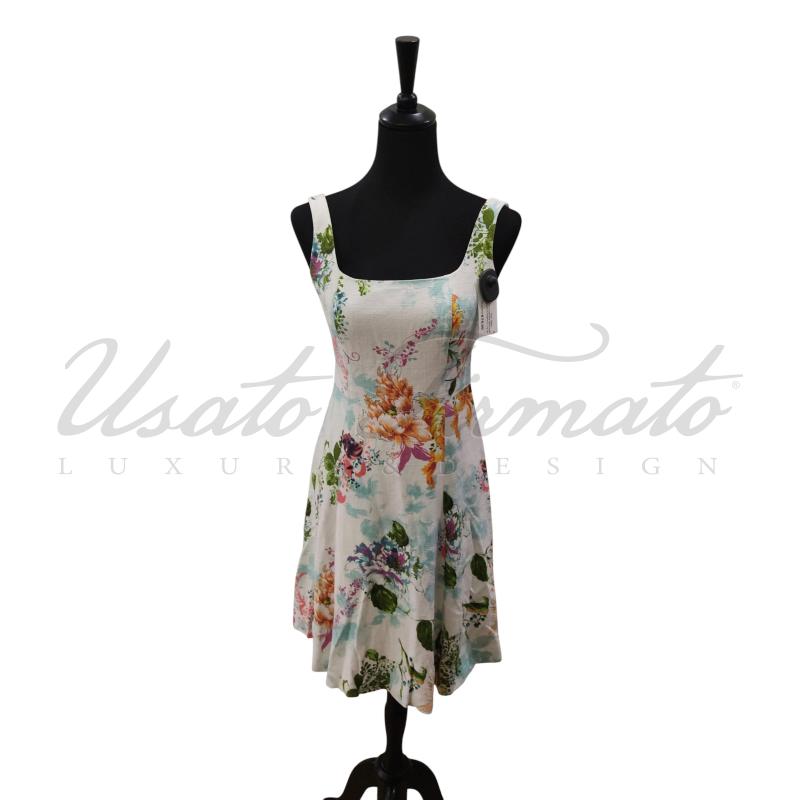 VESTITO DONNA MAX MARA BIANCO FIORATO TG. 42 | Mercatino dell'Usato Roma parioli 1